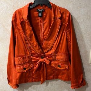 Katherine New York Women’s Front Button Jacket, Size Large, Color: Pumpkin
